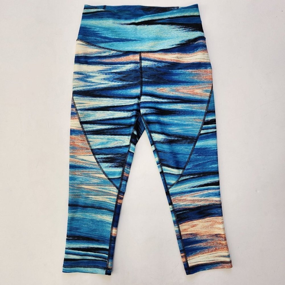 C&C California Capri Leggings Womens S Multi Stripe Activewear Athletic Workout - Picture 6 of 7